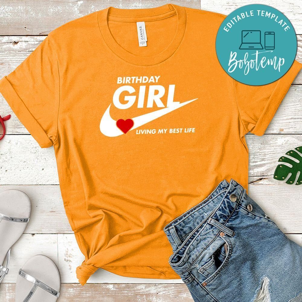 Nike Birthday Girl PNG file template