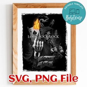 Skull game over PNG file template