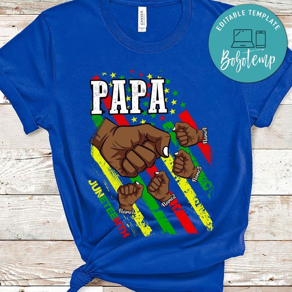 Juneteenth Papa Custom Names PNG file template