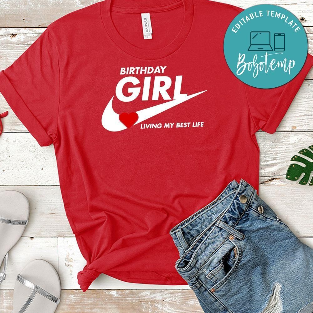 Nike Birthday Girl PNG file template