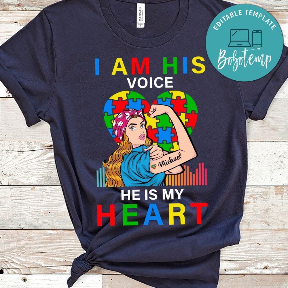 I'm his voice He is My Heart Autism T-Shirt