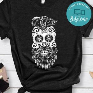 Day of The Dead Sugar Skull Beard Dia De Los Muertos Men Classic Unisex T-Shirt