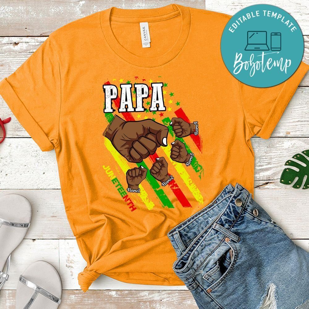 Juneteenth Papa Custom Names PNG file template