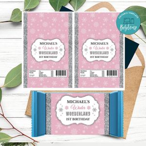 Winter Wonderland Candy Bar Wrapper Digital File Printable Instant Download