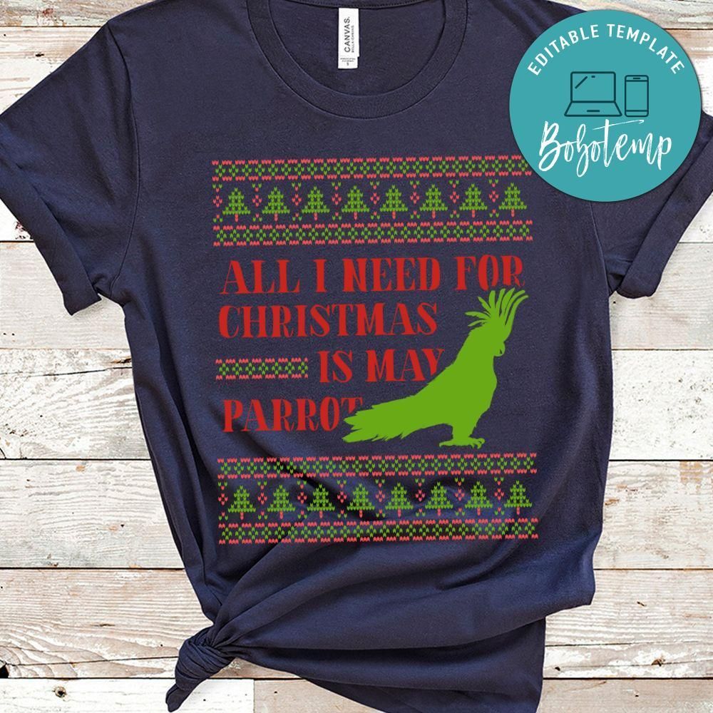 Cool Ugly Christmas Style Parrot T-shirt