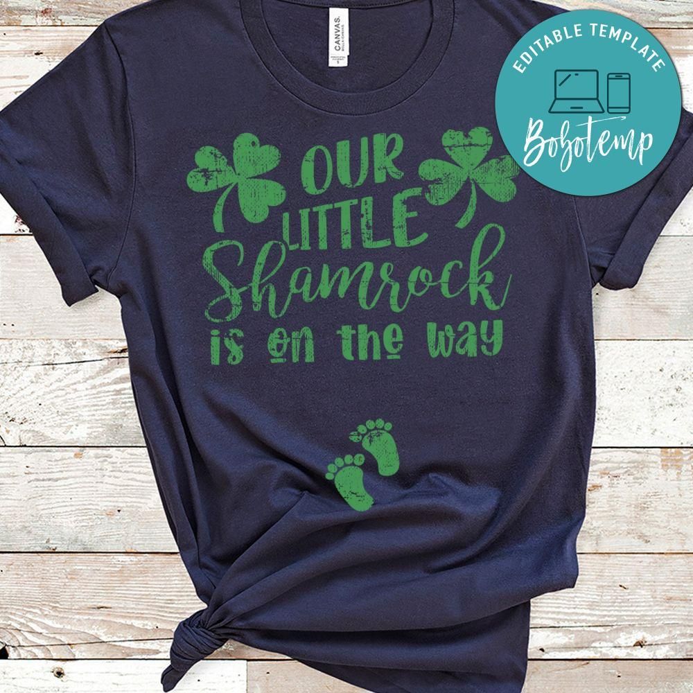 Little Shamrock St Patricks Day Pregnancy Announcement Classic Unisex Shirt