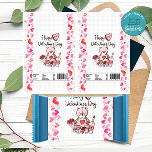 Happy Valentine's Day Rice Krispie Treat Digital File Printable Instant Download