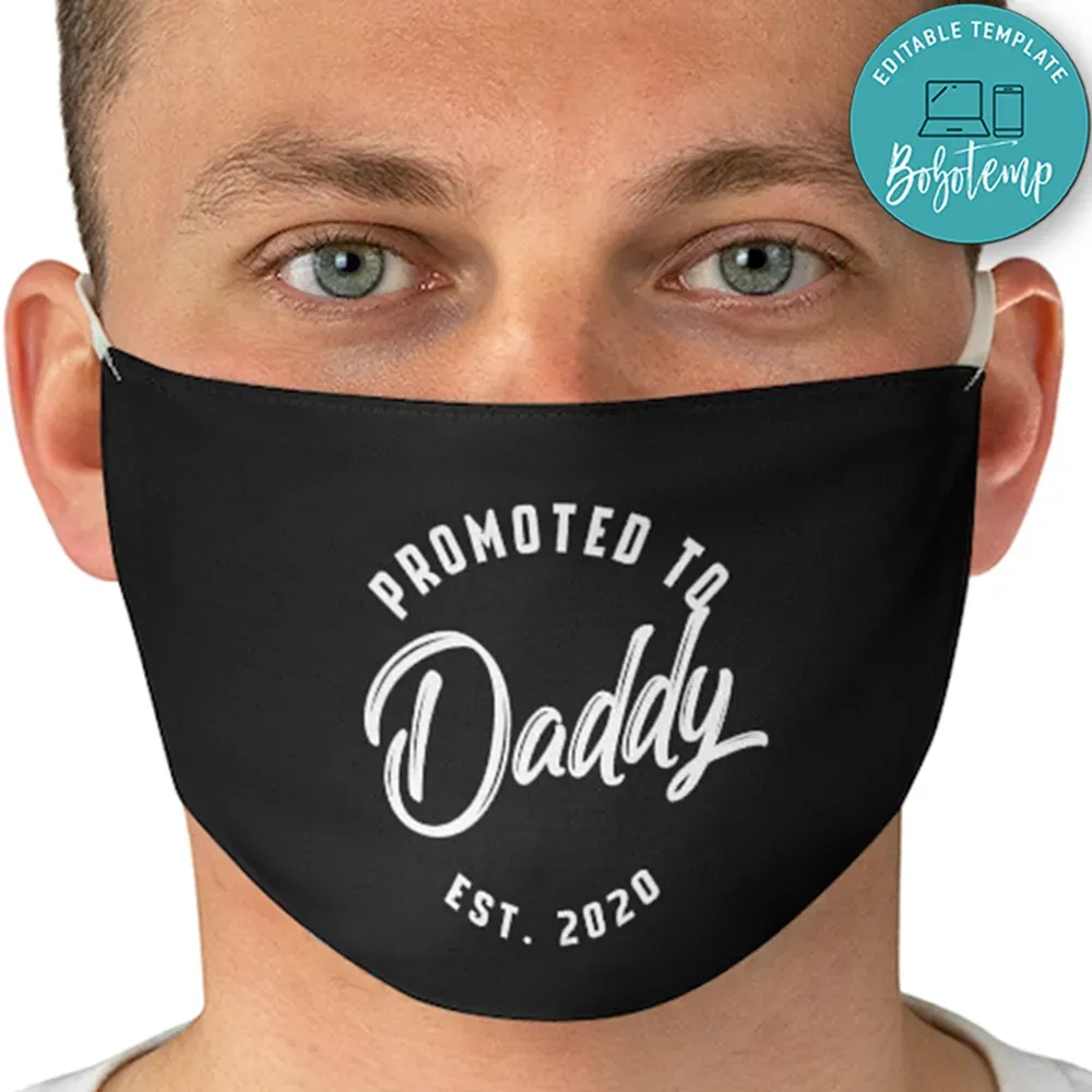 Promoted to Daddy Est. 2020 Washable Face Mask | Bobotemp