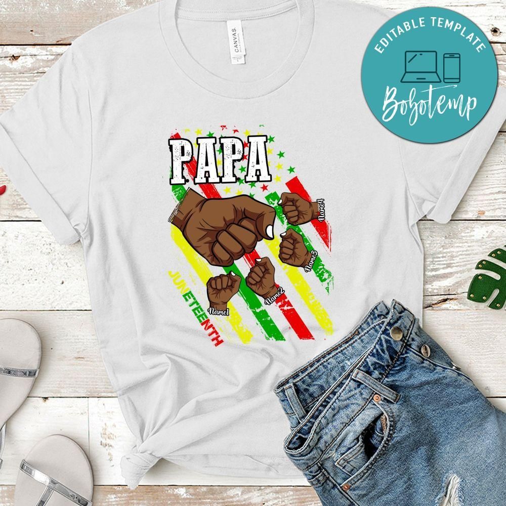 Juneteenth Papa Custom Names PNG file template