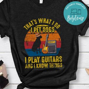 Tg Retro Vintage That's What I Do I Pet Dogs Guitar Costume Classic Unisex T-Shirt