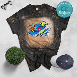 Autism Awareness Day Gifts Super Autism Bleached Shirt