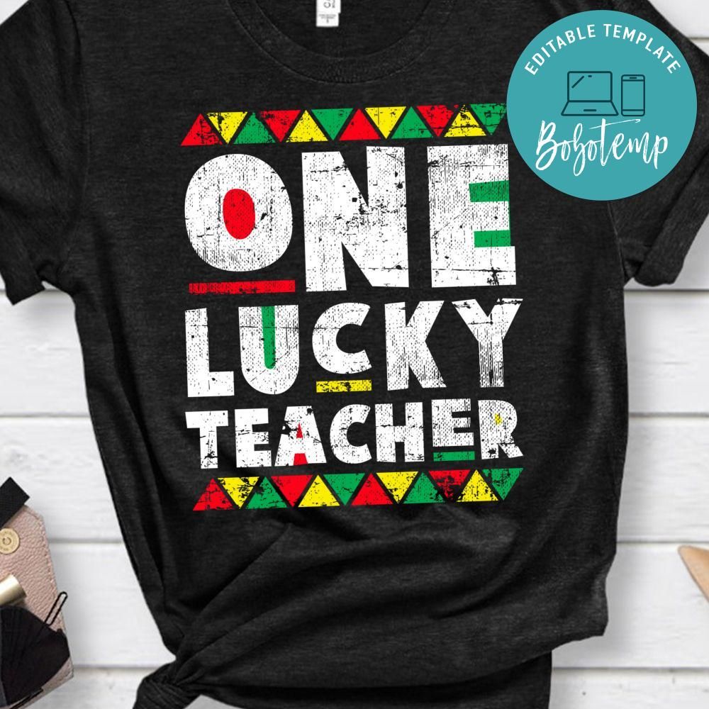 One Lucky Teacher PNG file template | Bobotemp