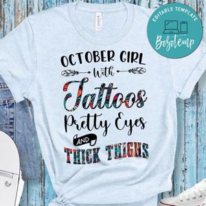October Girl With Tattoos Pretty Eyes and Thick Thighs PNG file template