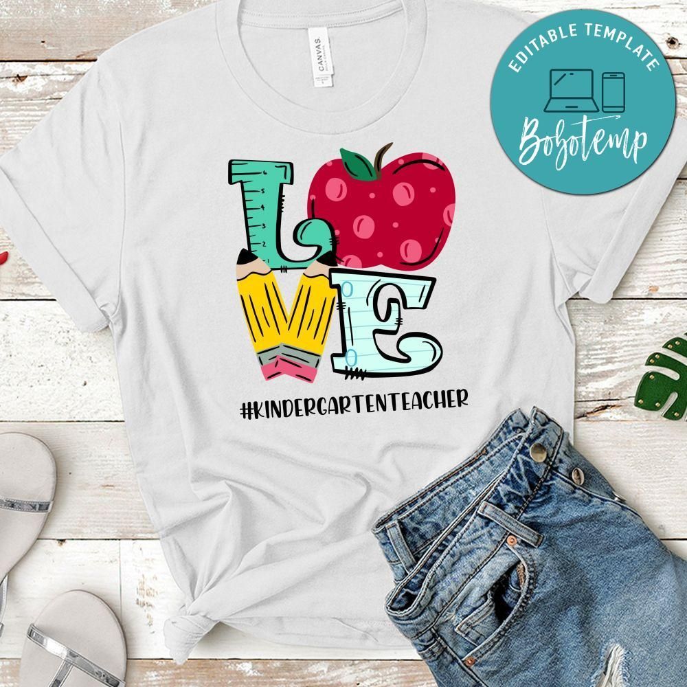 Love Kindergarten Teacher PNG file template