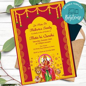 Navratri Invitation Customizable Template Instant Download
