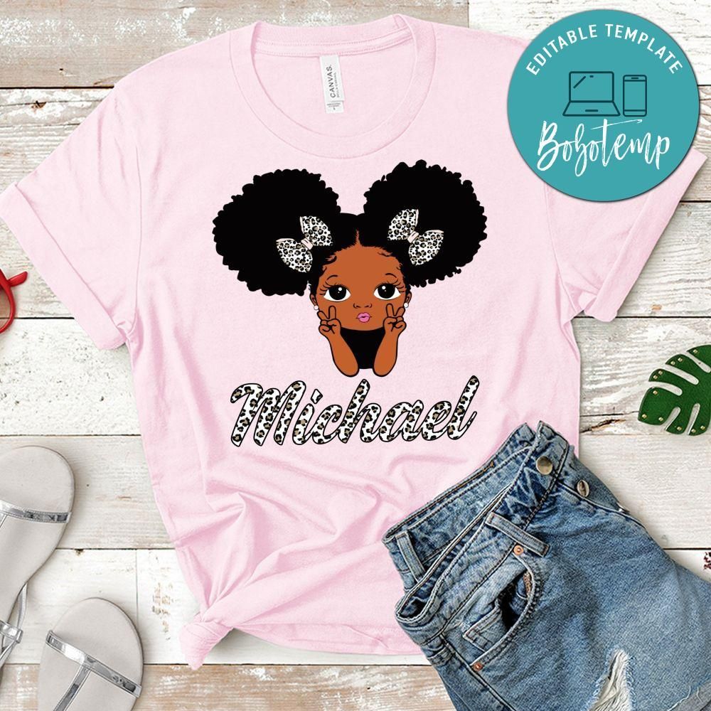 African American Baby Girl Custom Name Shirt