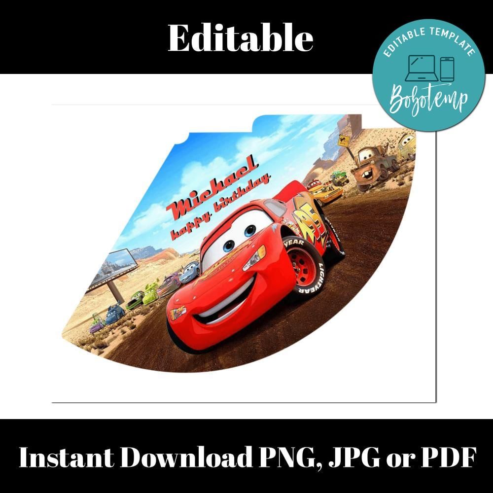 MC Queen Birthday Party Hat Template Customizable Instant | Bobotemp