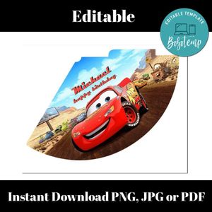 MC Queen Birthday Party Hat Template Customizable Instant Download