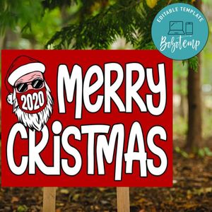 Funny Funny Christmas Yard Sign Template to print at home Instant Download