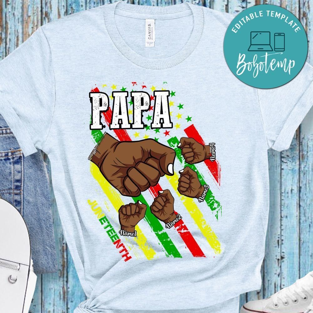 Juneteenth Papa Custom Names PNG file template