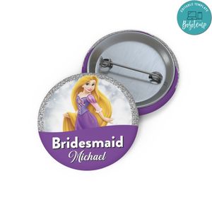 Disney Bridesmaid Party Pin Buttons
