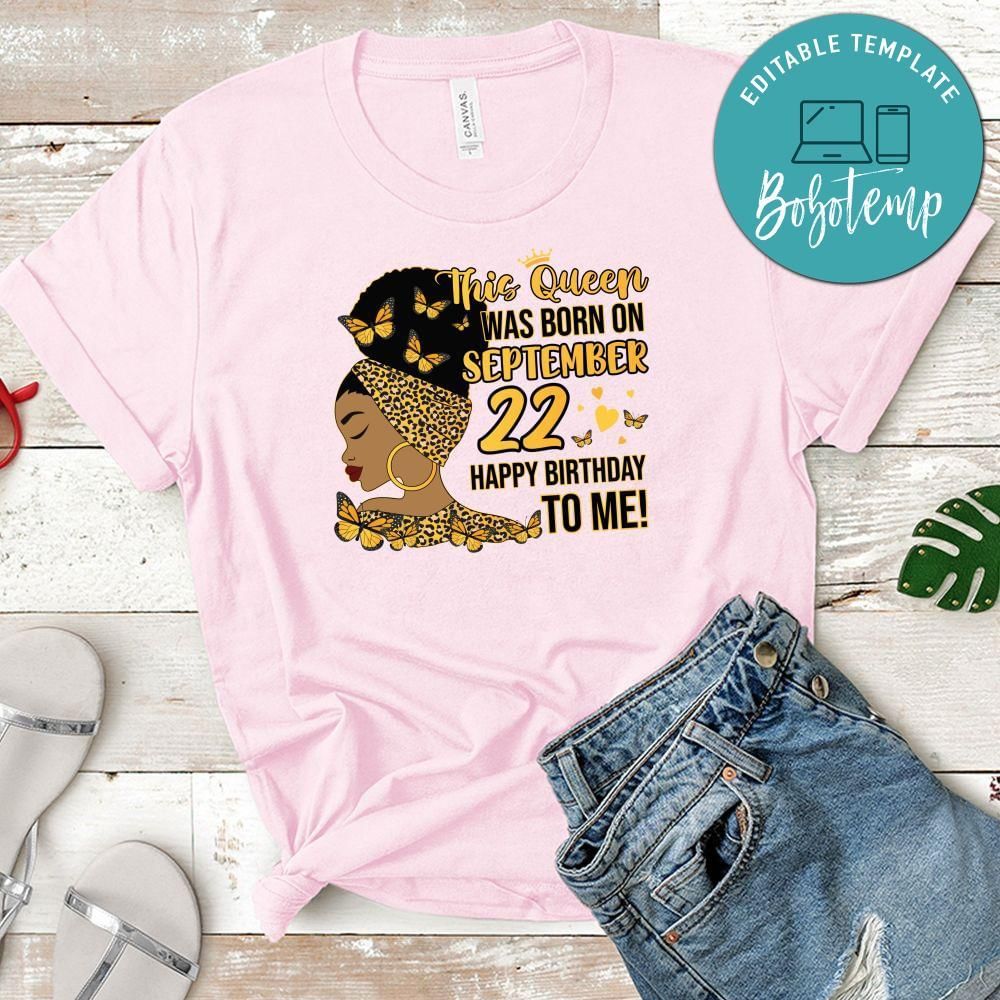 This Queen Was Born On September Birthday PNG file template