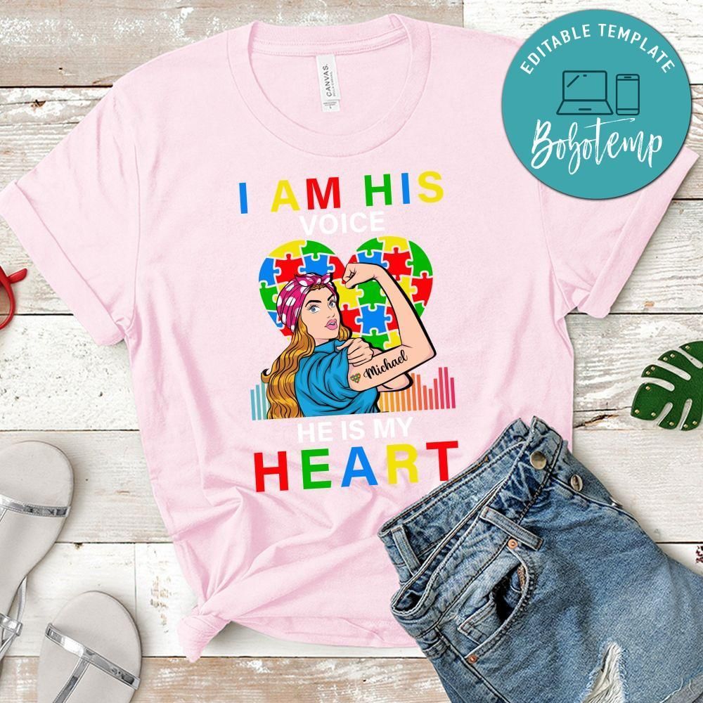 I'm his voice He is My Heart Autism T-Shirt