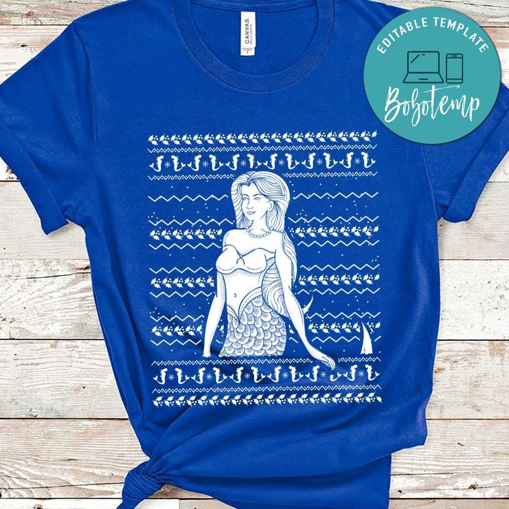 Mermaid Ugly Christmas Sweater Classic Unisex Shirt