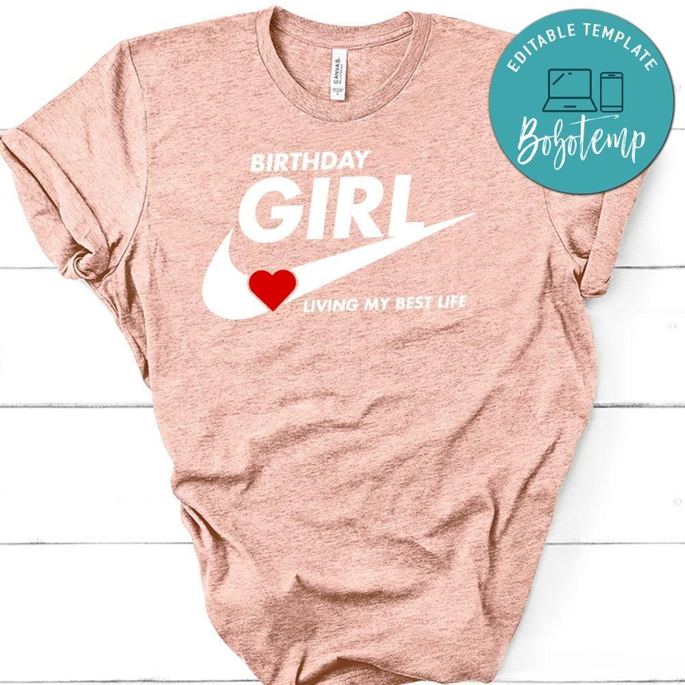 Nike Birthday Girl PNG file template