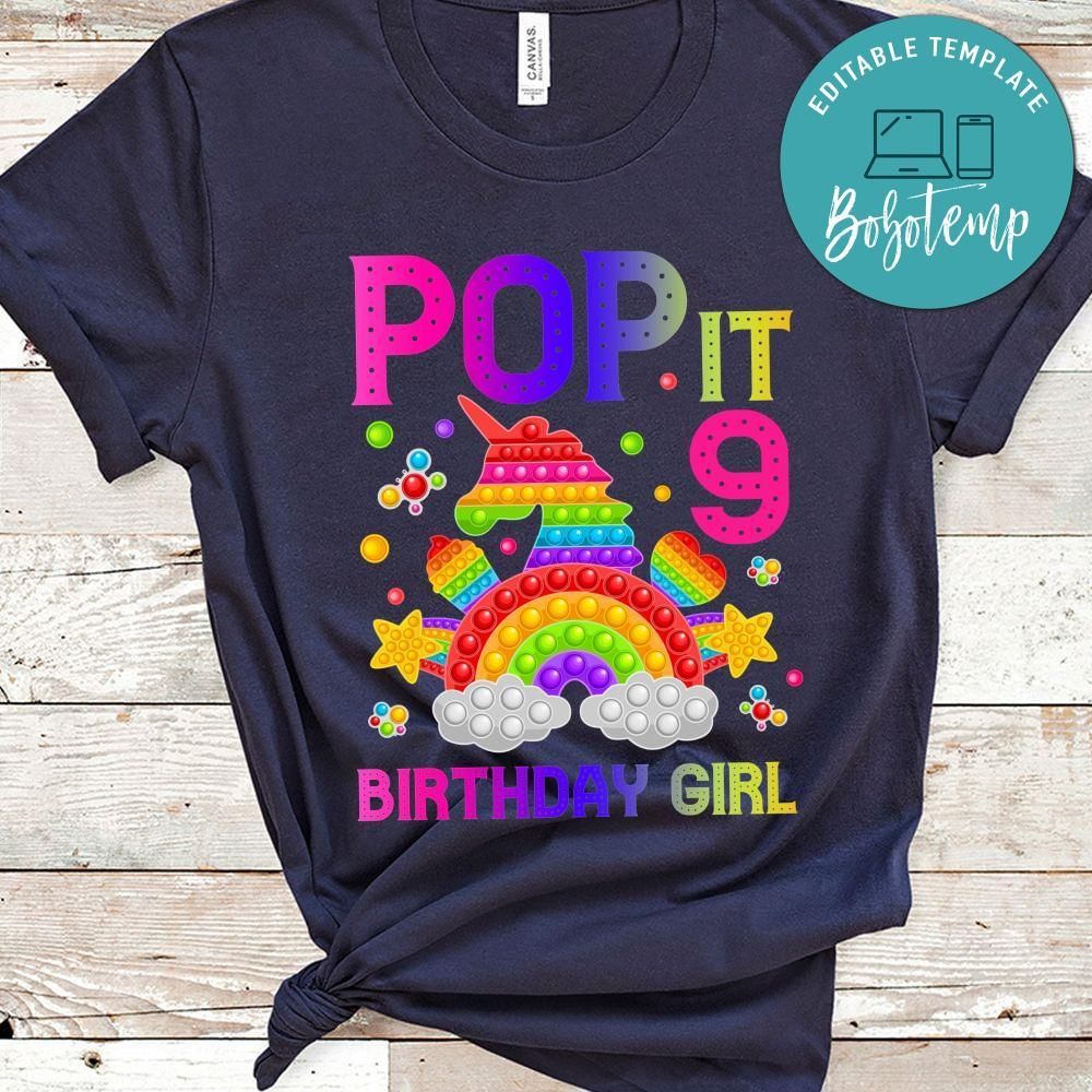Pop It Birthday Girl Custom PNG file template