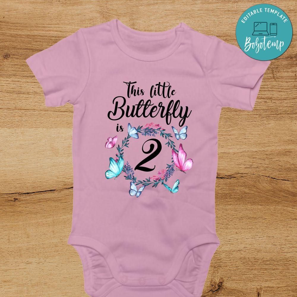 This little Butterfly Bodysuit Birthday T-Shirt