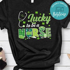 Lucky To Be A Nurse Shamrock Plaid St Patricks Day Classic Unisex Shirt