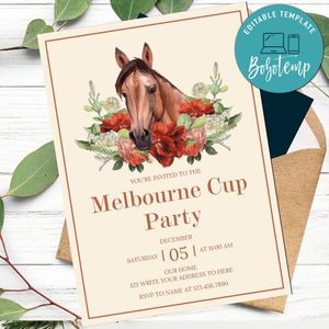 Melbourne cup Invitation Customizable Template Instant Download