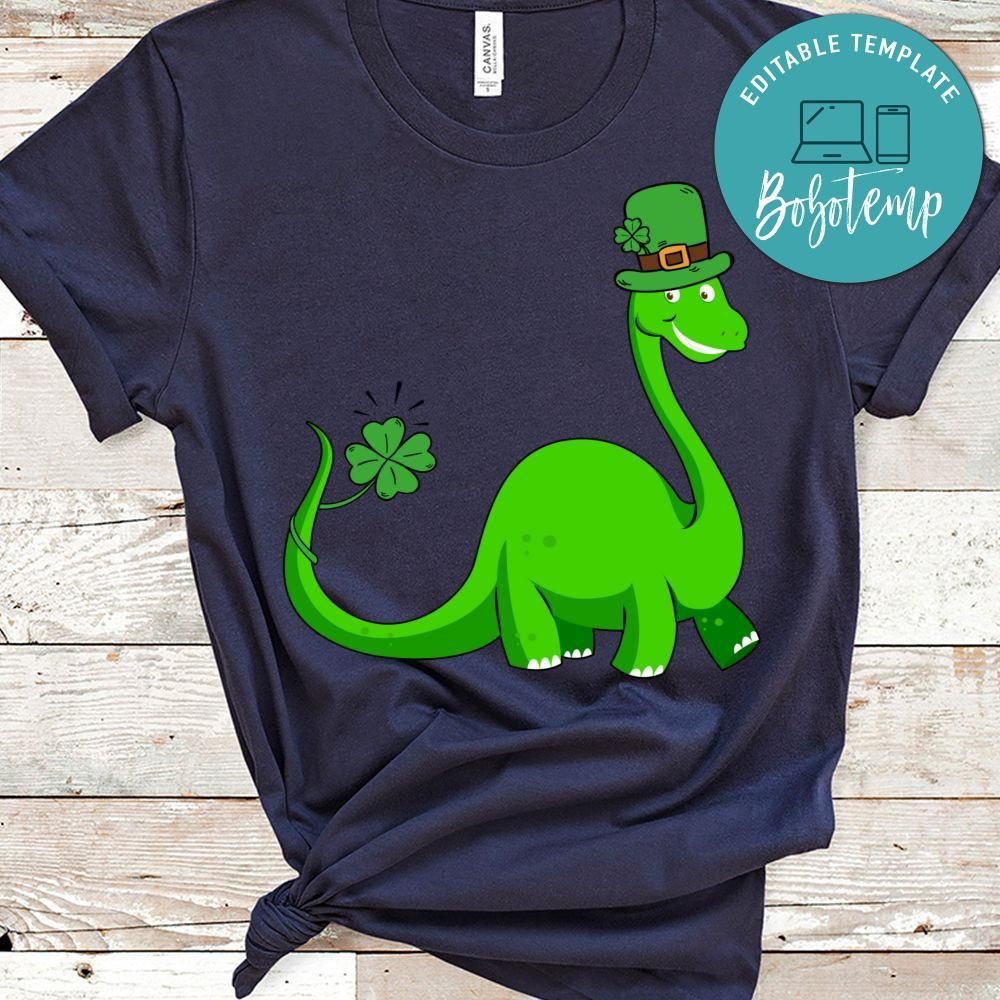 Kid Dinosaur Shamrock St Patrick's Day Shirt