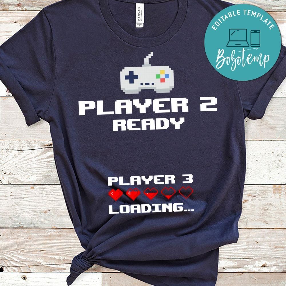 Player 2 Player 3 Loading Retro Gaming Baby Announcement Classic Unisex Shirt