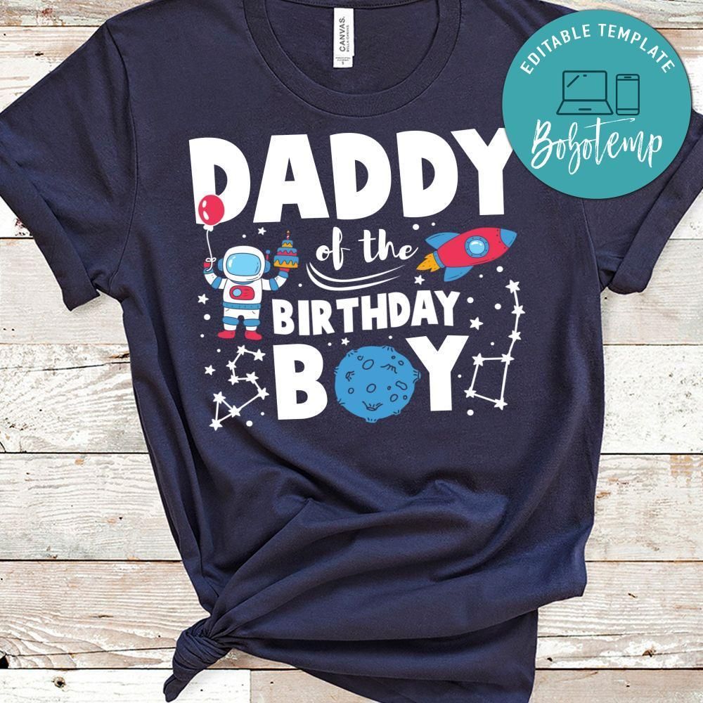 Astronaut Daddy Family Rocket Birthday Boy PNG file template