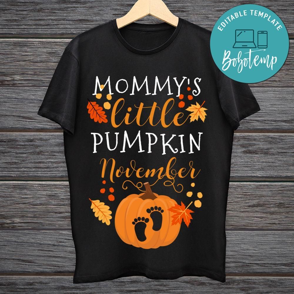 Mommy's little pumpkin November Shirt Png File Printable | Bobotemp