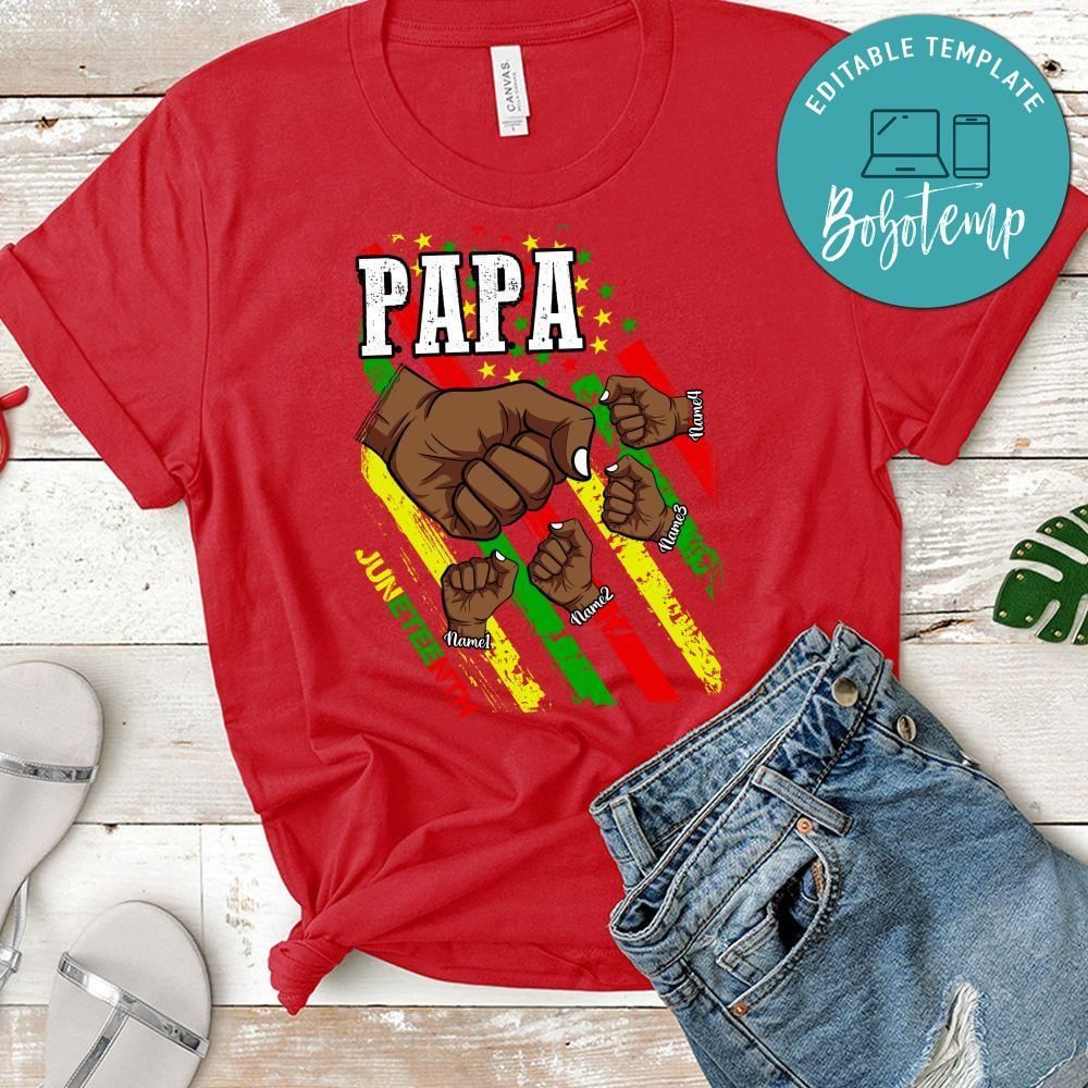 Juneteenth Papa Custom Names PNG file template