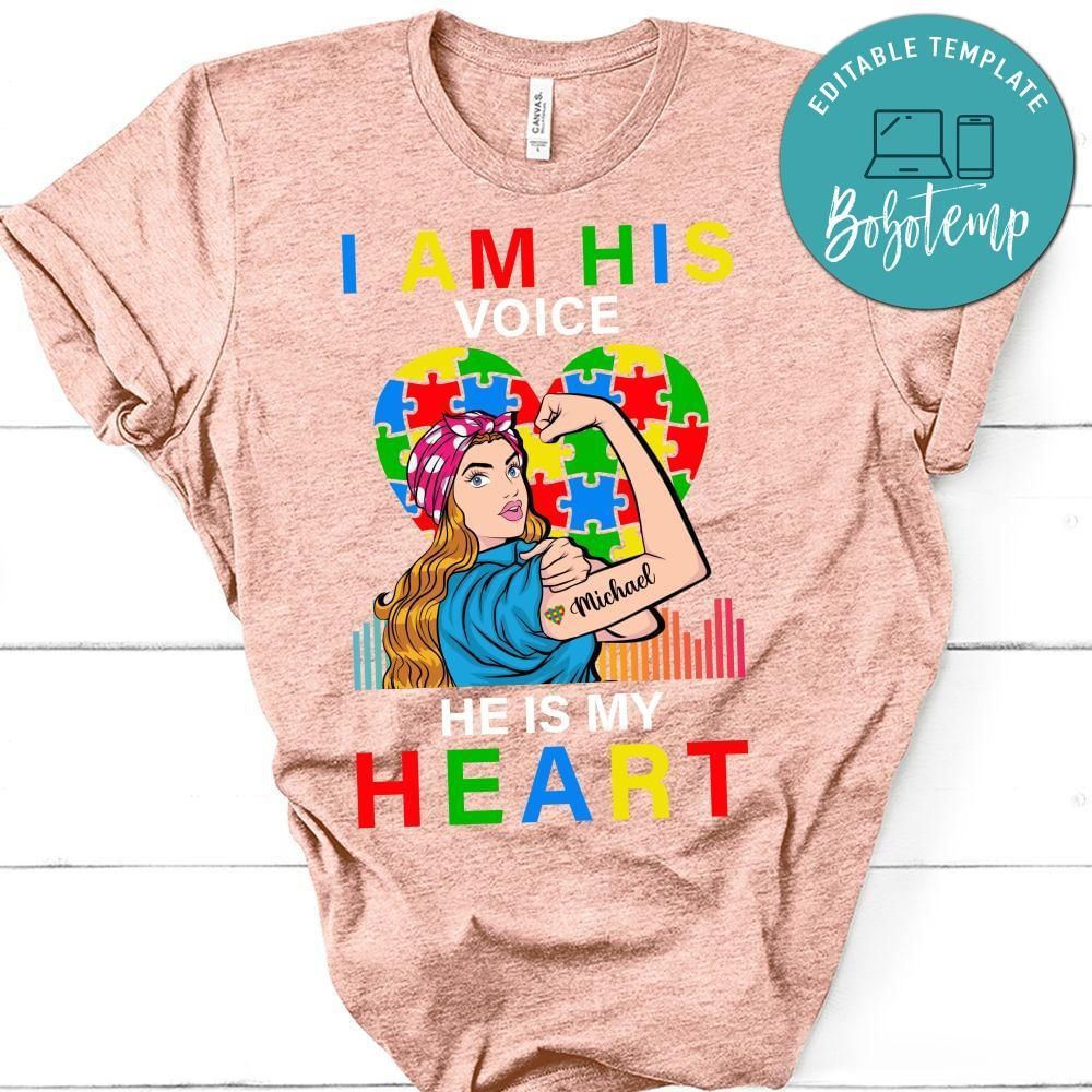 I'm his voice He is My Heart Autism T-Shirt