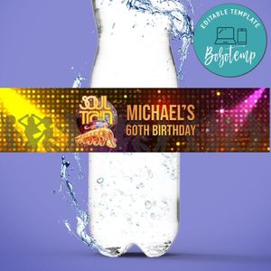 Soul train Bottle Label Template to Print at Home Instant Download
