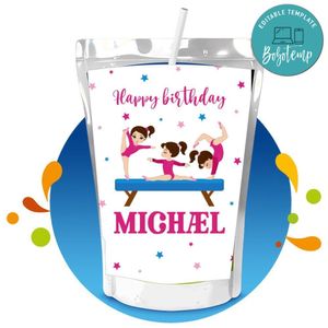 Gymnastics Capri Sun Labels Digital File Printable Instant Download