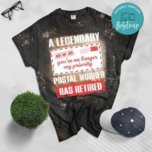 Postal Worker Retired 2019 Postman Retirement Carrier Mail Bleached T-Shirt