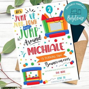 Bounce House Birthday Party Invitation Printable Instant Download