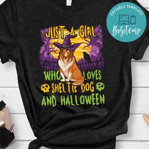 Dog Witch Just A Girl Who Loves Sheltie And Halloween T-Shirt