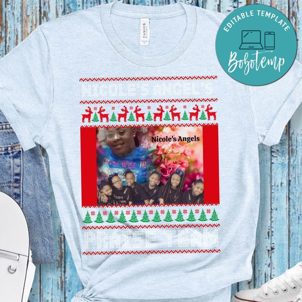 Christmas Custom Photo Team T-Shirt