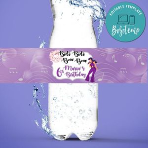 Selena Birthday party Water Bottle Label Template to Print at Home Instant Download