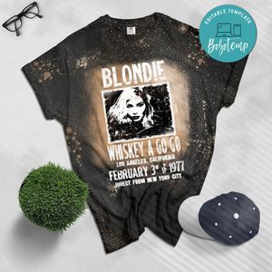 Blondie Deborah Harry Retro 80s Rock Music T Bleached Shirt