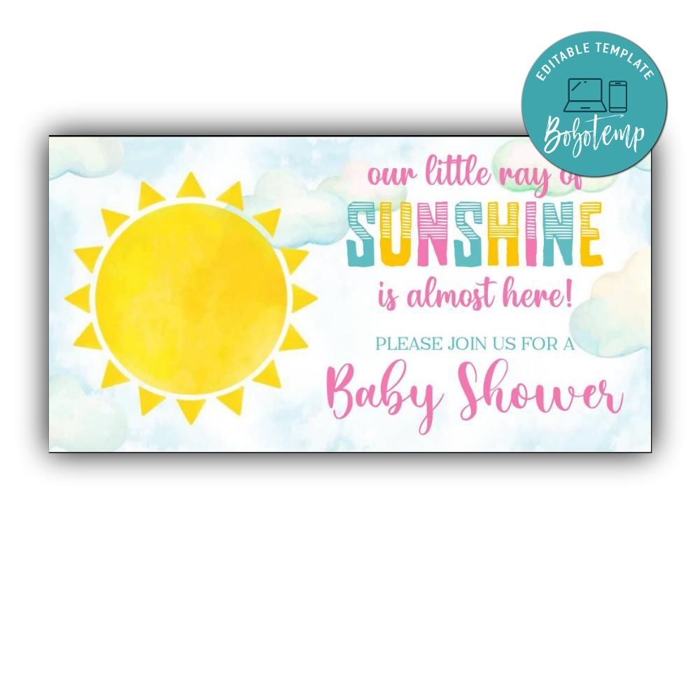Sunshine Baby Shower Facebook Event Photo DIY | Bobotemp, image size:1000x1000