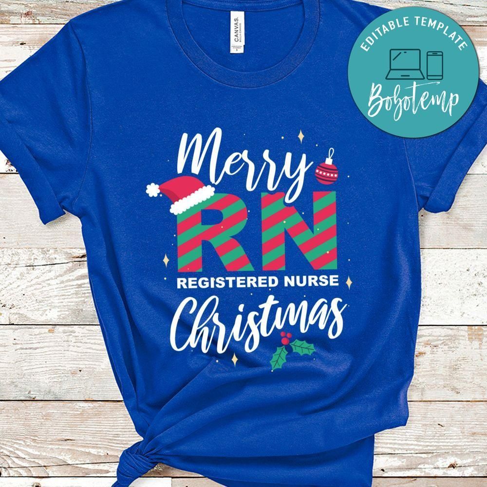 Merry RN Registered Nurse Christmas Shirt