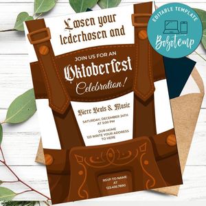 Lederhosen Invitation Customizable Template Instant Download